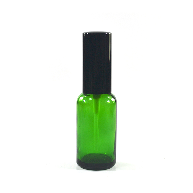 Empty atomizer refillable bottle 50ml clear green blue amber glass perfume bottle with fine mist aluminum spray cap