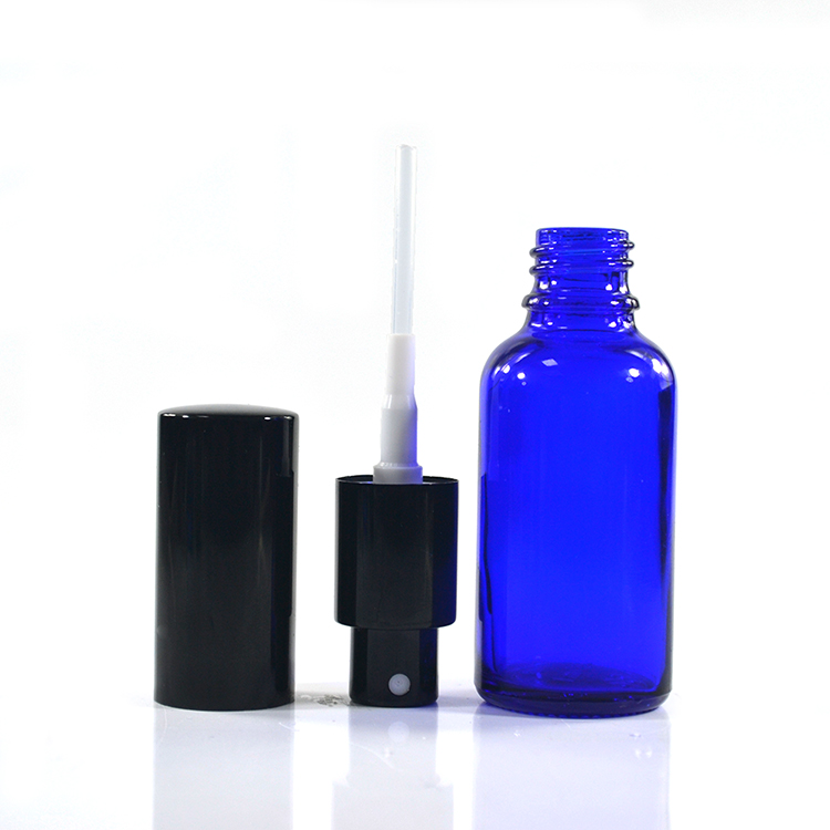 Empty atomizer refillable bottle 50ml clear green blue amber glass perfume bottle with fine mist aluminum spray cap