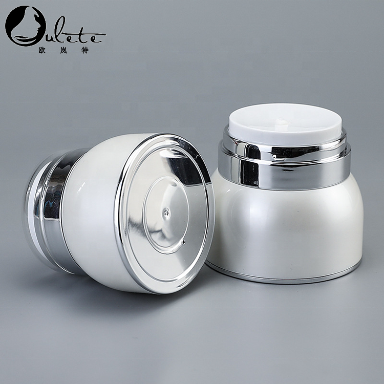 Empty beauty cream foundation container plastic airless pump jar 50ml
