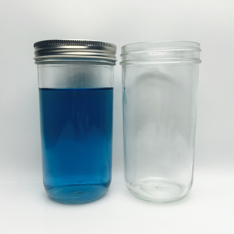 Empty big fermenting wide mouth 22oz 650ml mason jar with 87mm screw lid