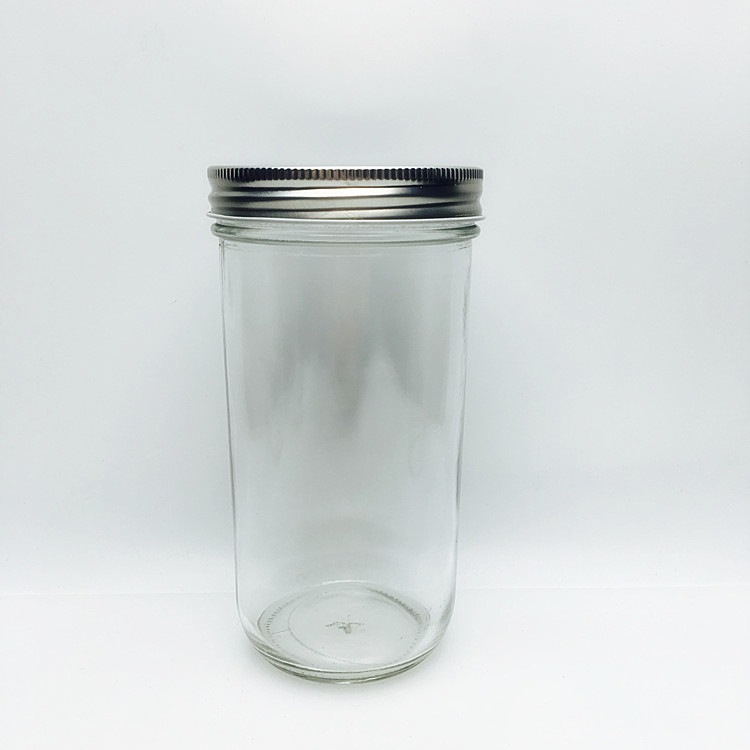 Empty big fermenting wide mouth 22oz 650ml mason jar with 87mm screw lid