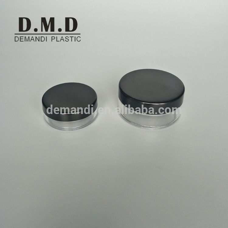 Empty black 10ml 5ml 20ml loose powder jar with rotating sifter