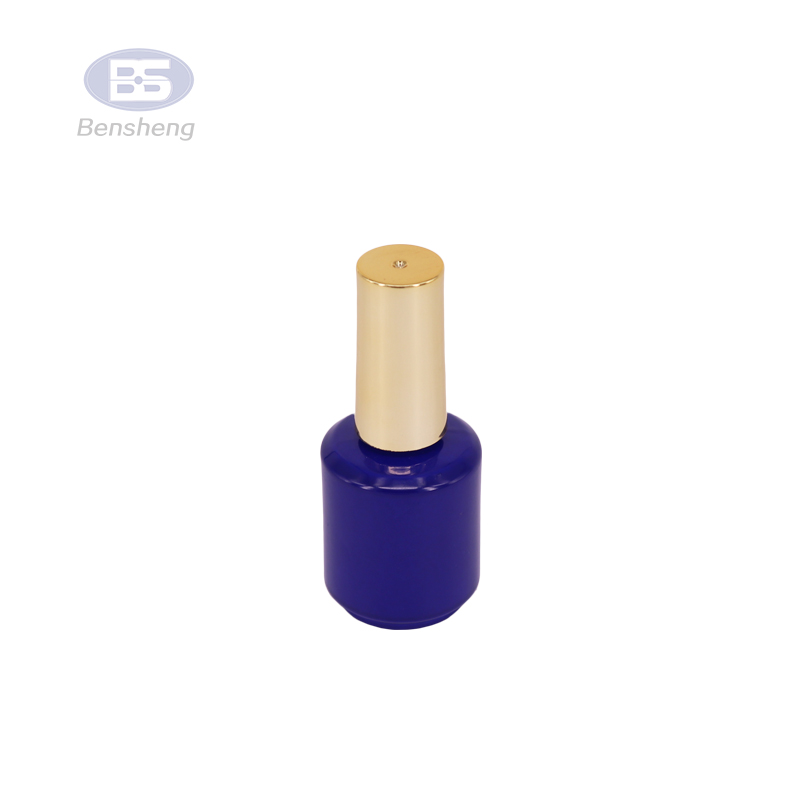 Empty blue glass gel polish uv led pot color gel paint bottle uv glass jar for nail polish