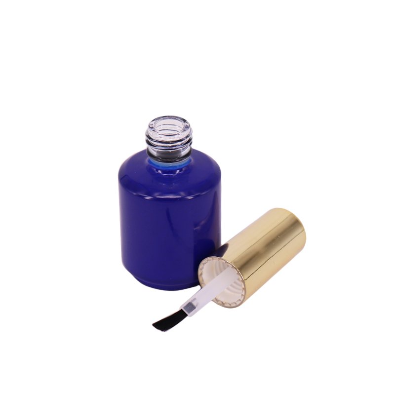 Empty blue glass gel polish uv led pot color gel paint bottle uv glass jar for nail polish