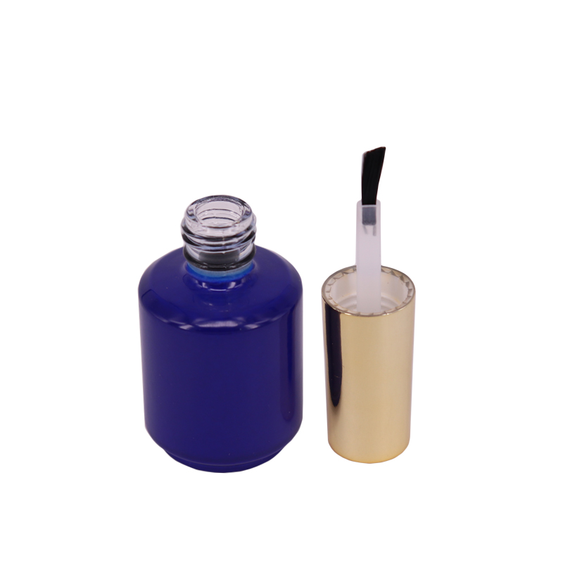 Empty blue glass gel polish uv led pot color gel paint bottle uv glass jar for nail polish