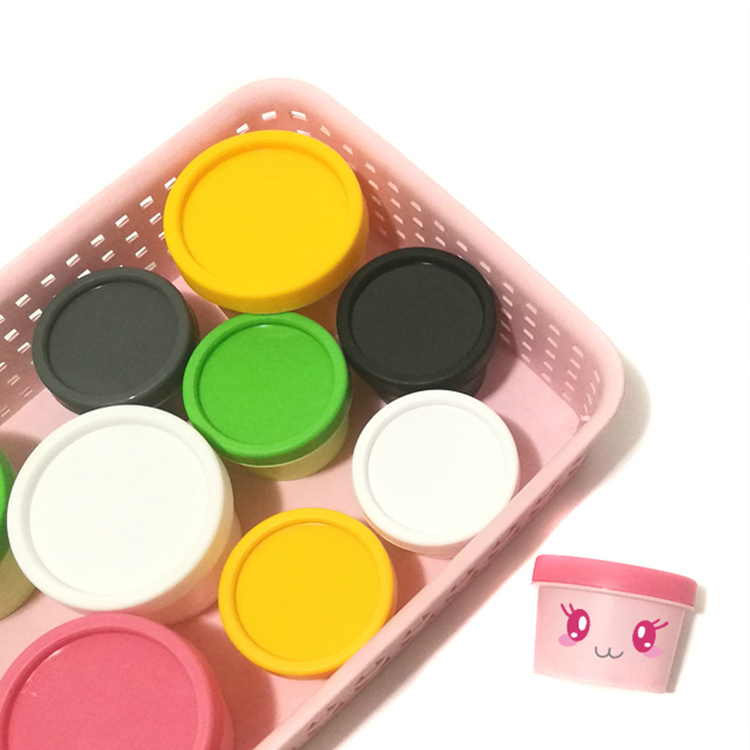 Empty blue pink green white black container face mask cream cosmetic jar