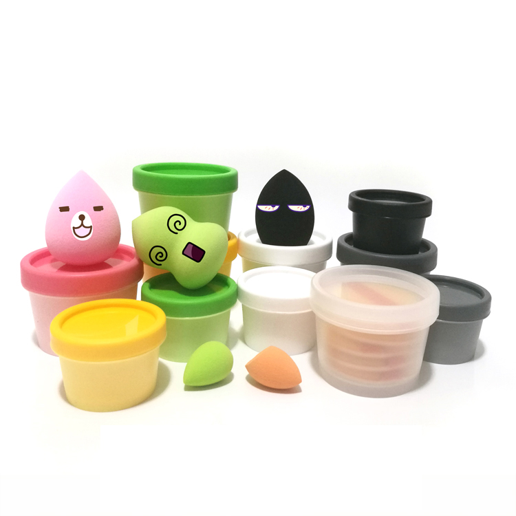 Empty blue pink green white black container face mask cream cosmetic jar