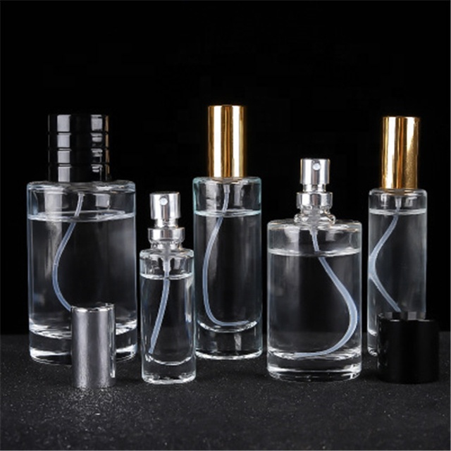 Empty clear 10ml 30ml 50ml 100ml spray perfume glass bottles crimp closure