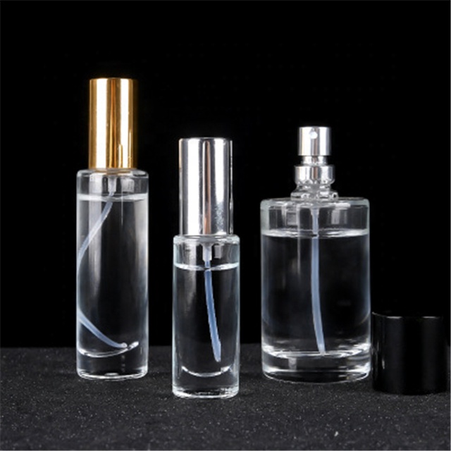 Empty clear 10ml 30ml 50ml 100ml spray perfume glass bottles crimp closure