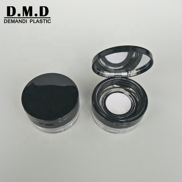 Empty clear 3 grams 5 grams 10 grams 10grams 10 ml black pink make up loose powder jar with mirror