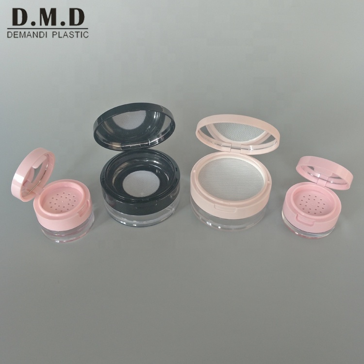 Empty clear 3 grams 5 grams 10 grams 10grams 10 ml black pink makeup loose powder jar with mirror