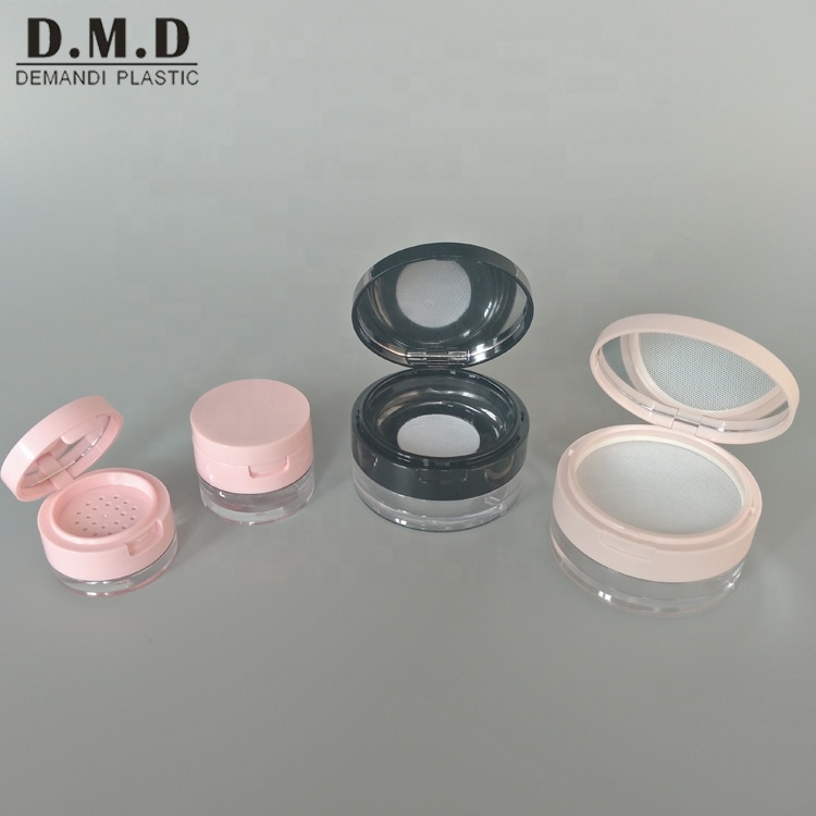 Empty clear 3 grams 5 grams 10 grams 10grams 10 ml black pink makeup loose powder jar with mirror