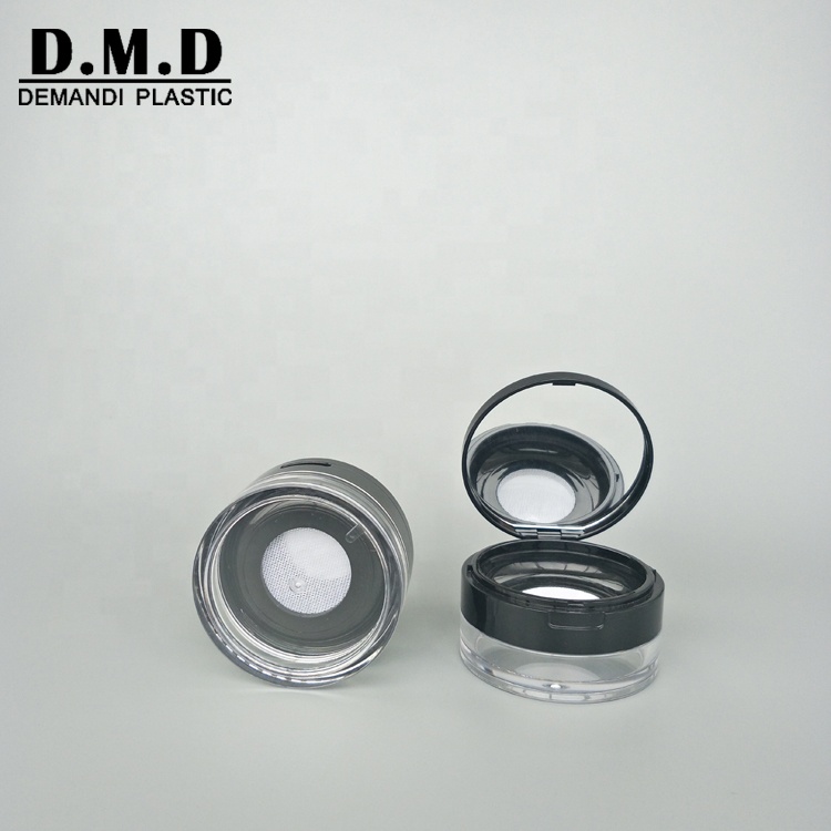 Empty clear 3 grams 5 grams 10 grams 10grams 10 ml black pink makeup loose powder jar with mirror