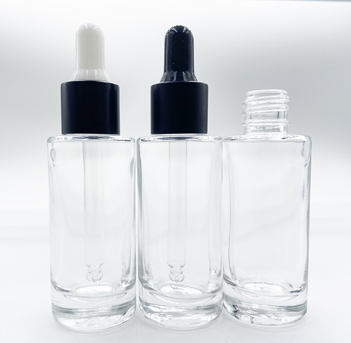 Empty clear 30ml facial serum glass dropper bottles cosmetic oil dropper glass bottle
