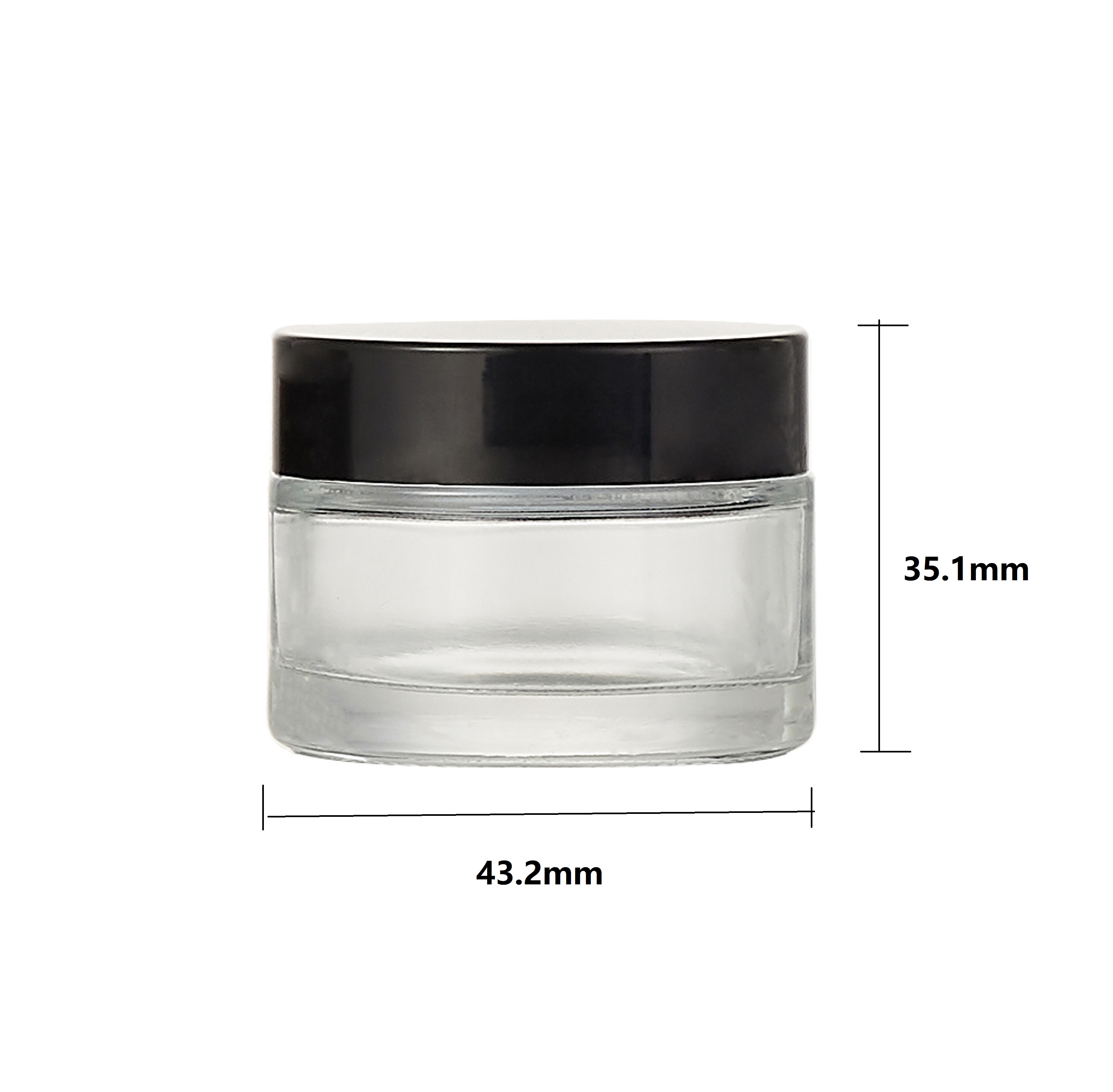 Empty clear 5g 10g 15g 20g 30g 50g skin care cream glass cosmetic jar