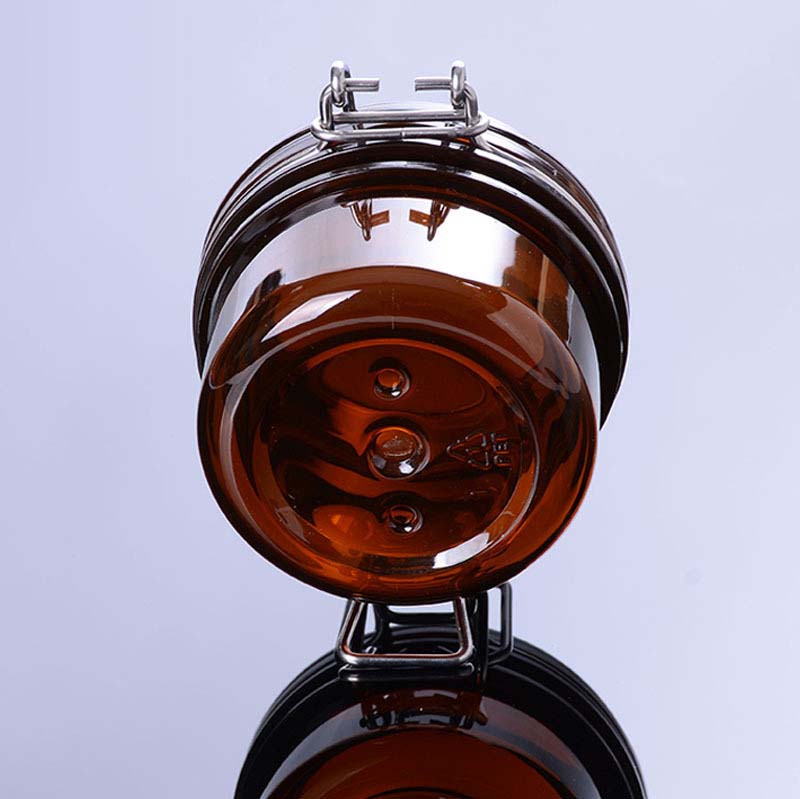 Empty clear amber 120ml plastic PET facial mask jar