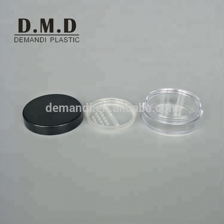 Empty clear black 5ml 5 grams 10ml 10 grams 20ml 20 grams loose powder jar with sifter