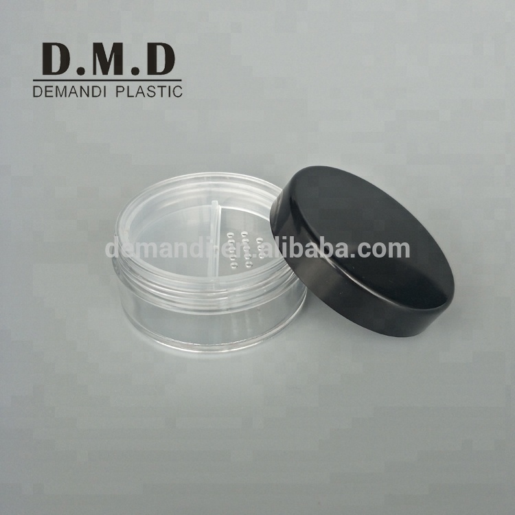 Empty clear black 5ml 5 grams 10ml 10 grams 20ml 20 grams loose powder jar with sifter