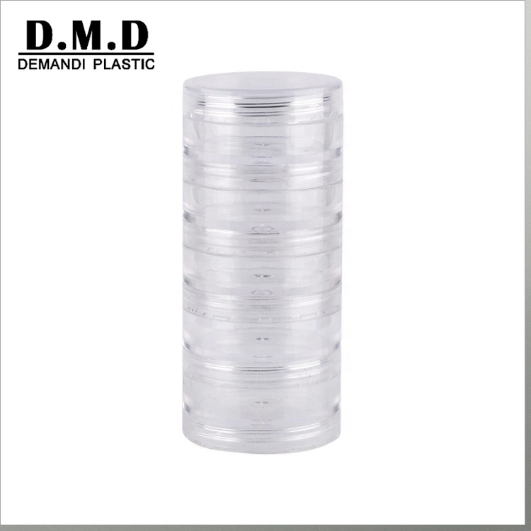 Empty clear cosmetic container  5gram 5ml 10gram 10ml stackable plastic jar