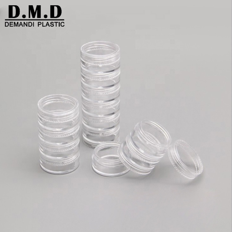Empty clear cosmetic container 5gram 5ml 10gram 10ml stackable plastic jar