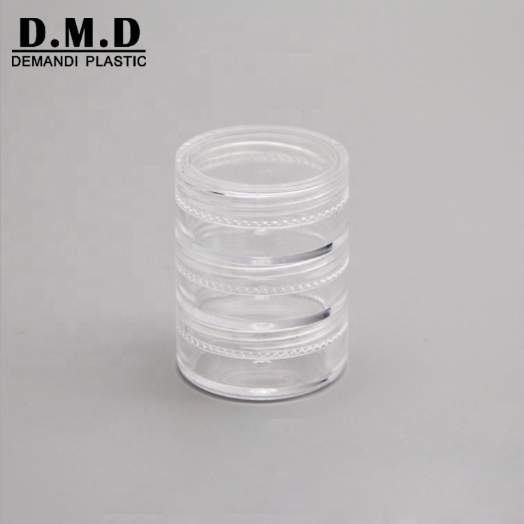 Empty clear cosmetic container 5gram 5ml 10gram 10ml stackable plastic jar