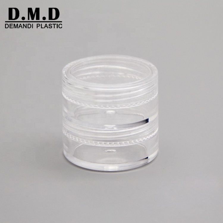 Empty clear cosmetic container 5gram 5ml 10gram 10ml stackable plastic jar