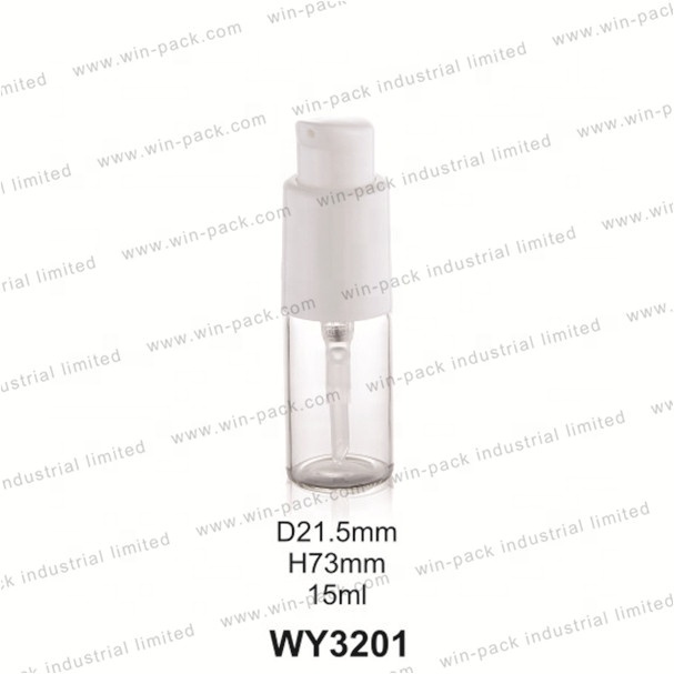 Empty clear custom glass cosmetic pump serum bottle packaging 10ml 15ml 20ml 25ml 30ml