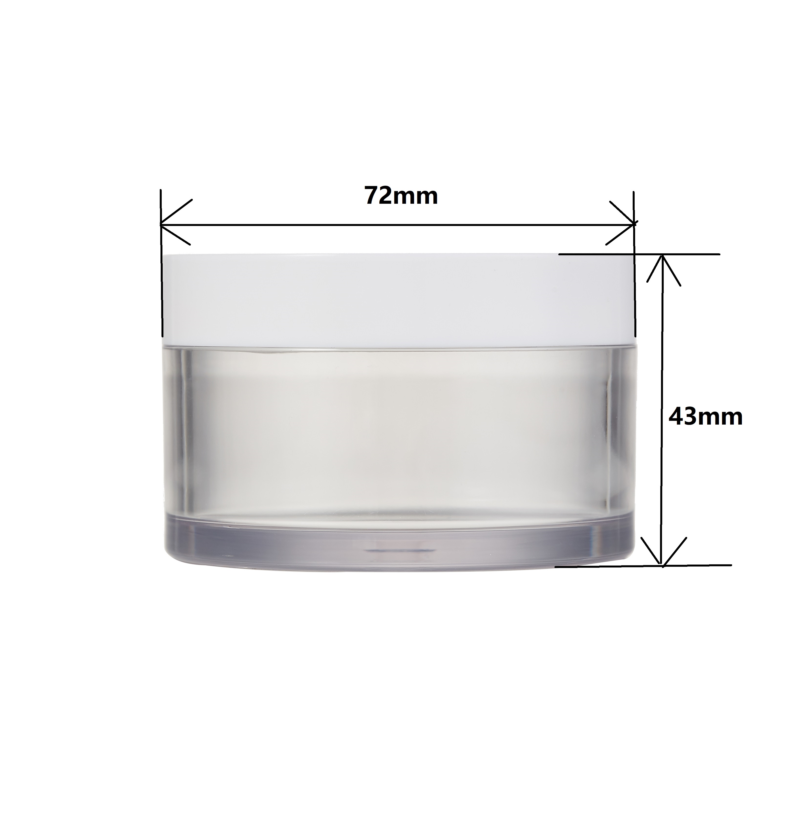 Empty clear cylinder shape 100g skin care cream pet jars for skin care