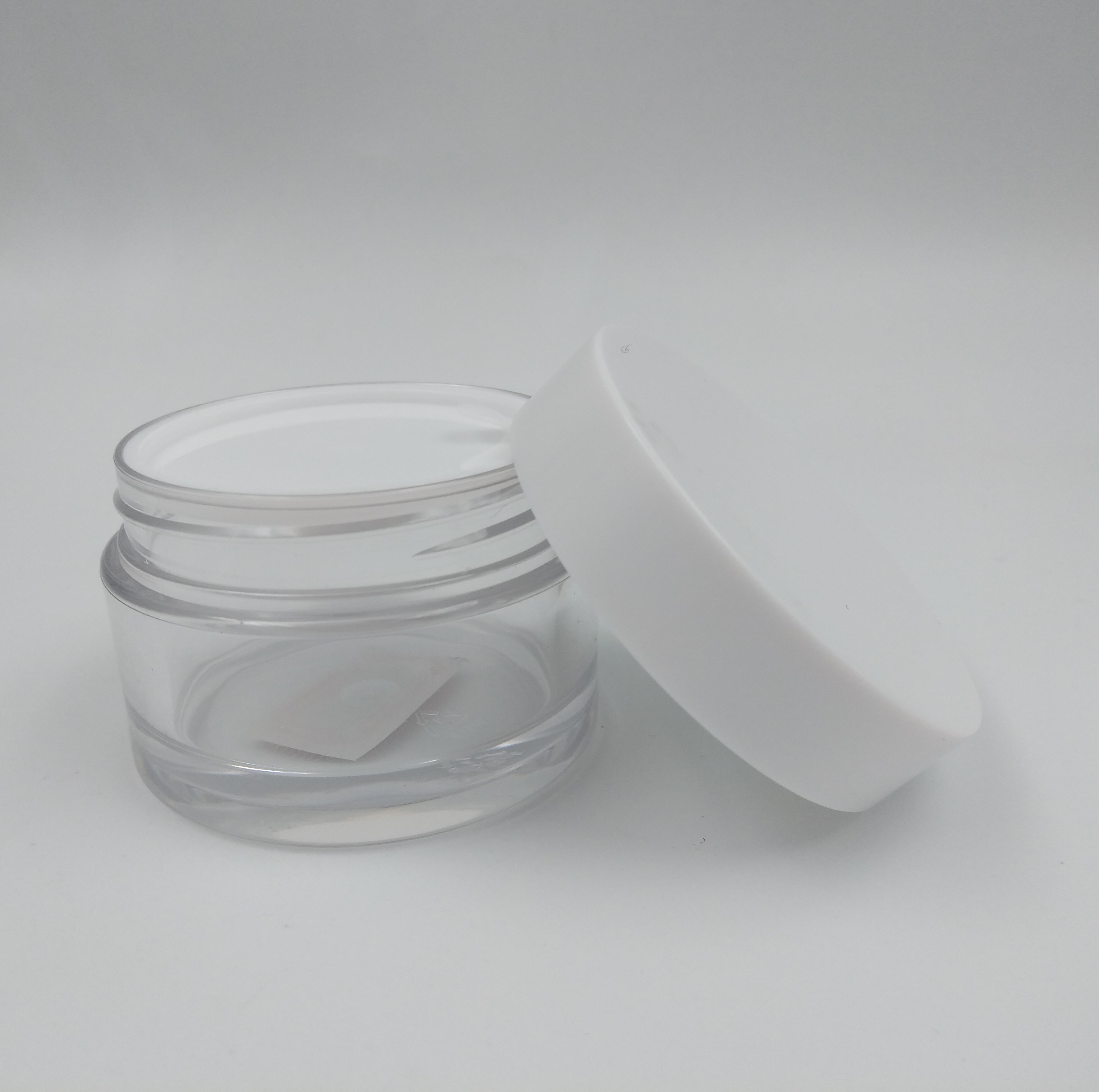 Empty clear cylinder shape 100g skin care cream pet jars for skin care
