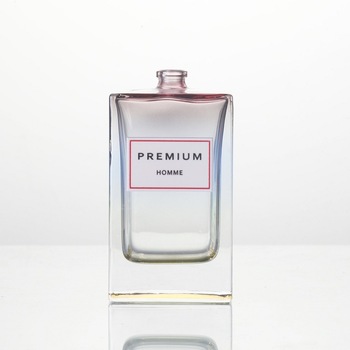 Empty clear glass perfume bottle