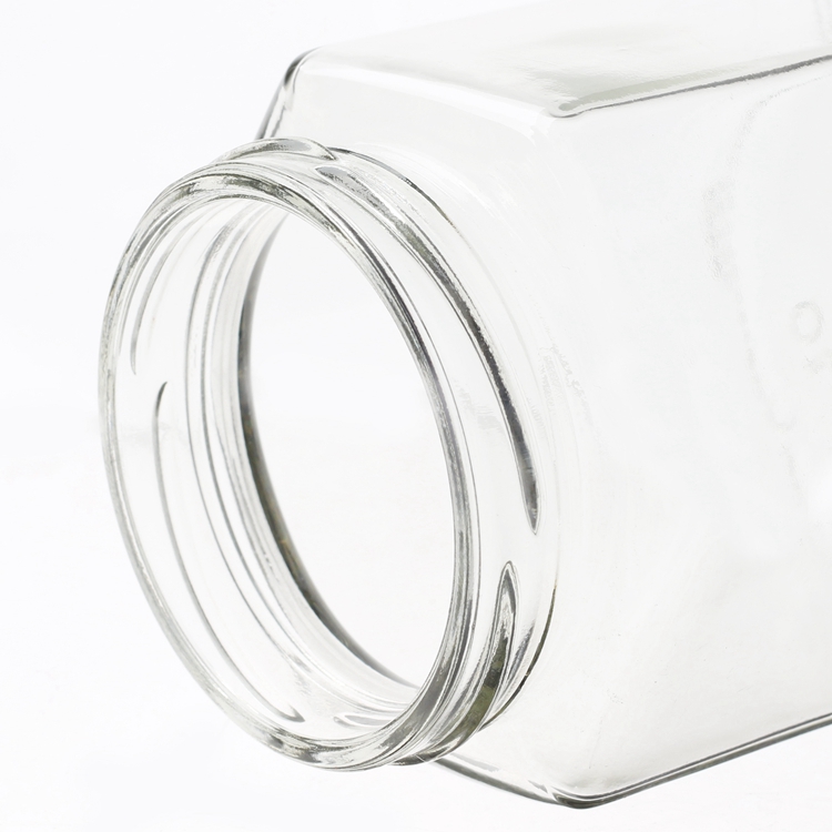 Empty clear pickled vegetable fruit canned food storage glass honey jar with metal tin lid