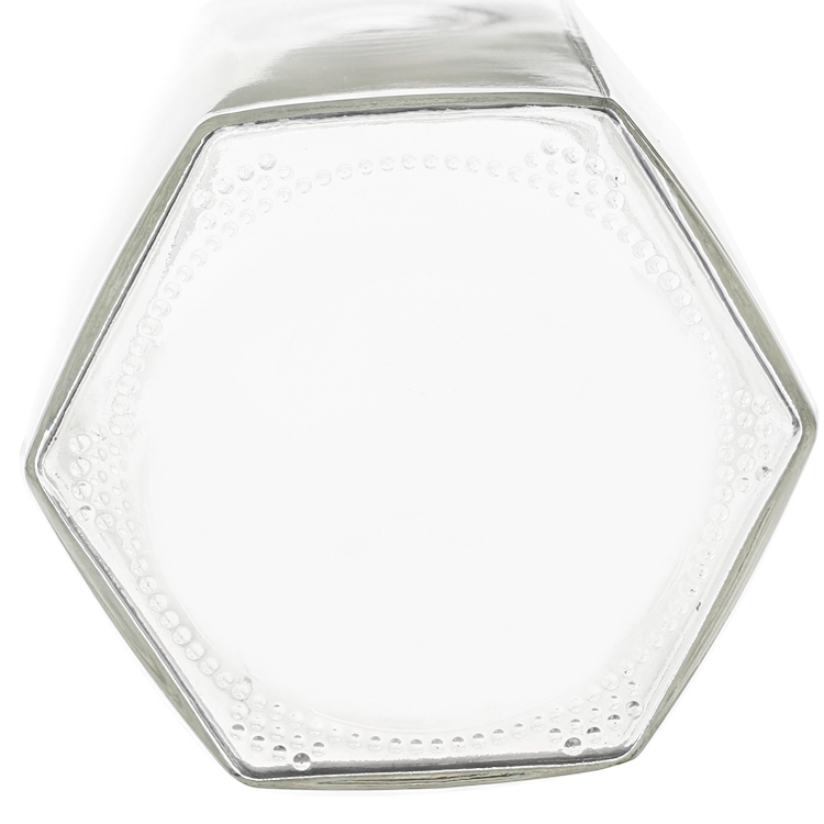 Empty clear pickled vegetable fruit canned food storage glass honey jar with metal tin lid