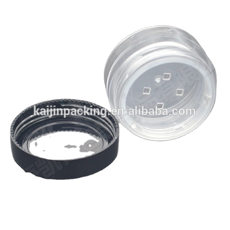 Empty clear round loose powder case cosmetic packaging