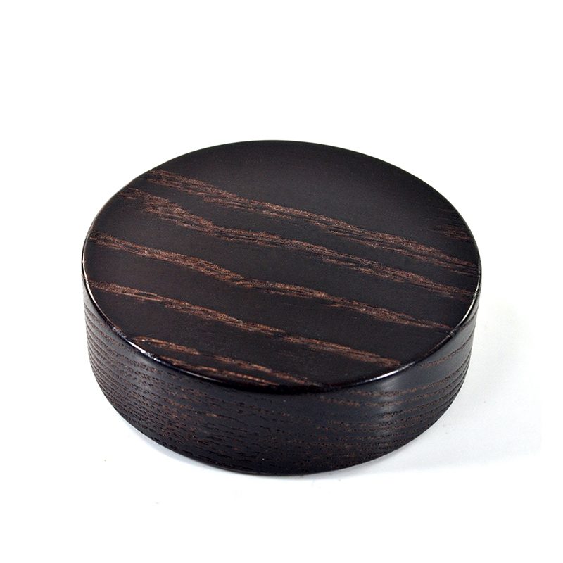 Empty cosmetic 50g 50ml Environmental Dark Black Bamboo Wood Lid Frosted Glass Bottle Cream Jars with wooden cap