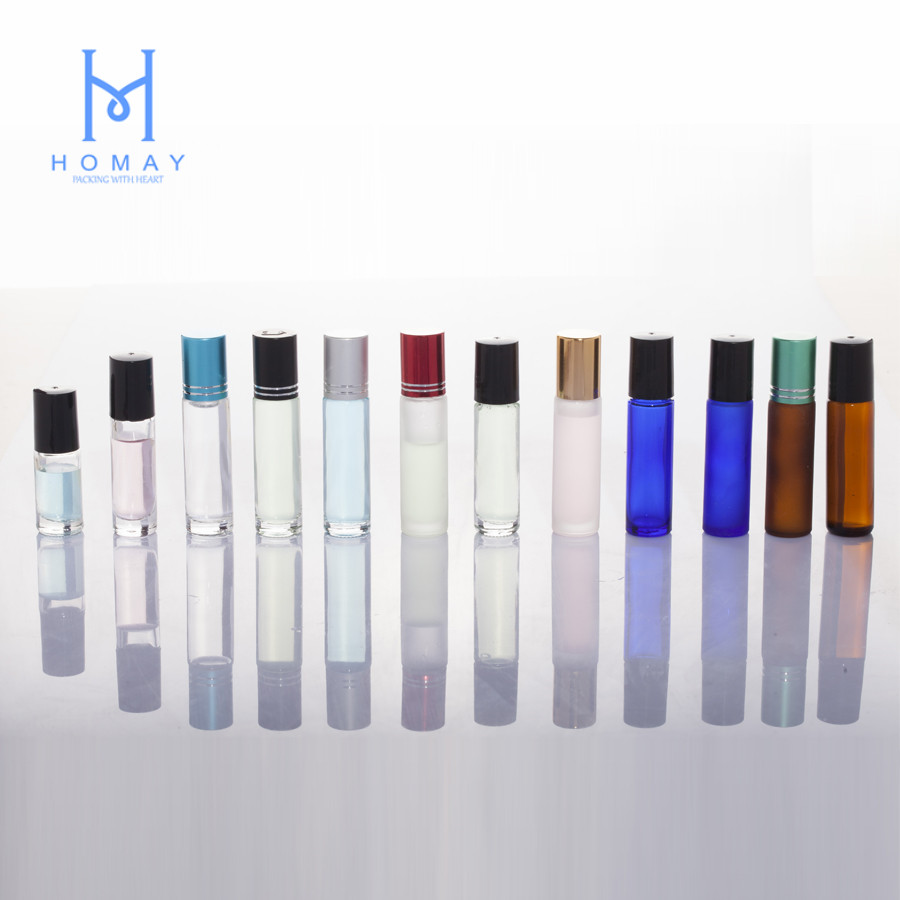 Empty cosmetic container 10ml clear amber blue glass bottle perfume bottle