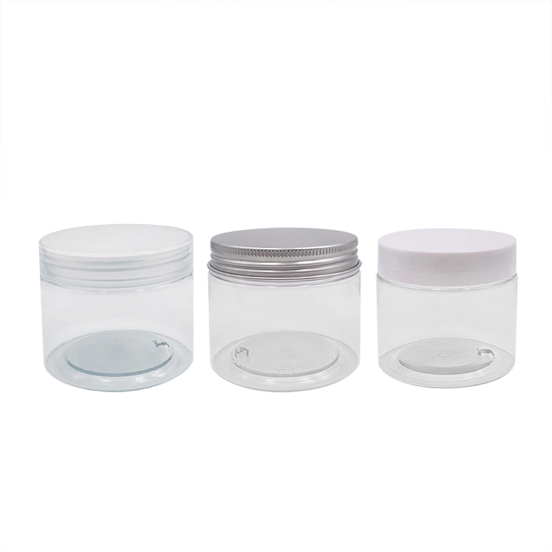 Empty cosmetic container 30g 50g 100g 120ml 150g 200g 250g Clear PET plastic jars with lid