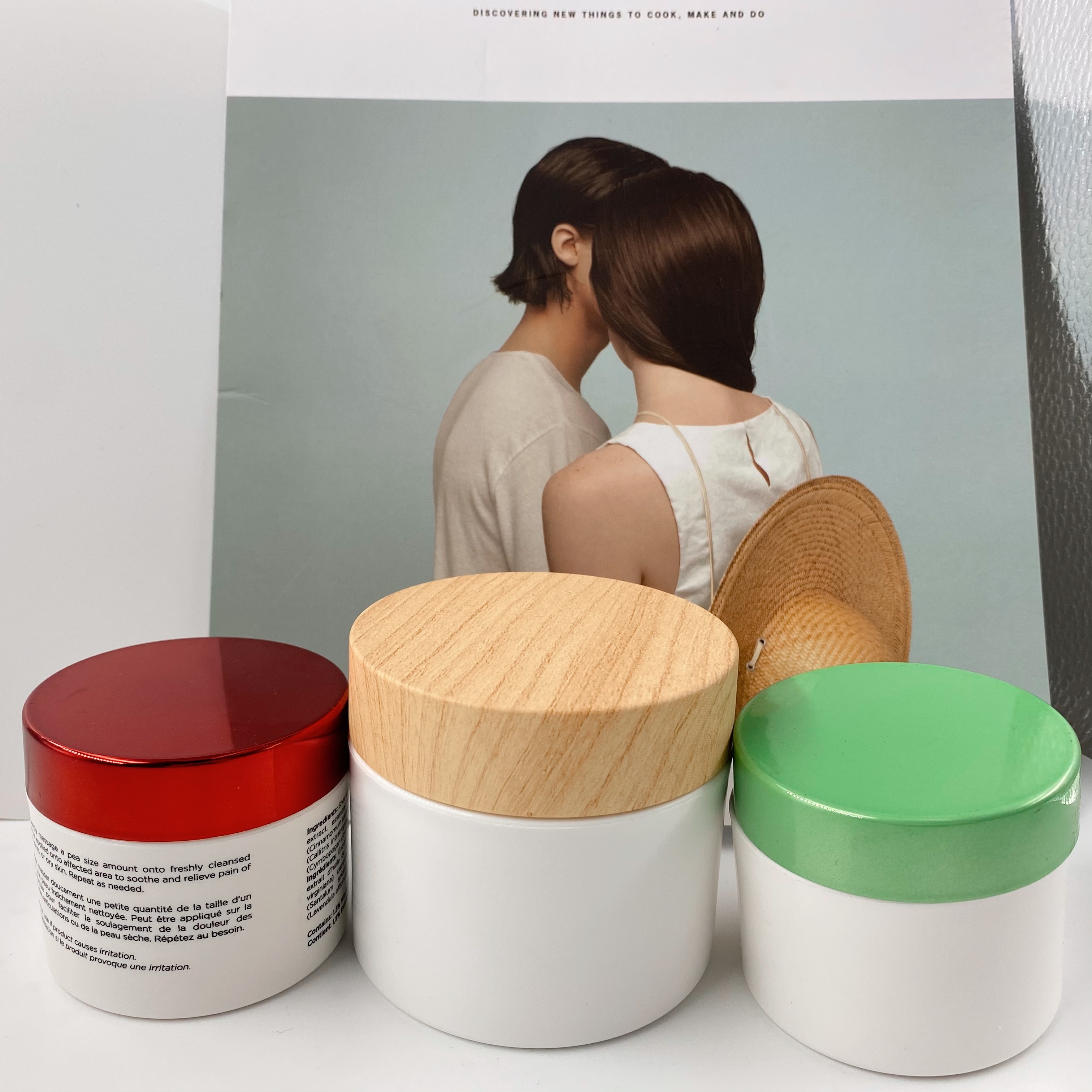Empty cosmetic container 50g 100g 150g 250g green pp plastic cream pot
