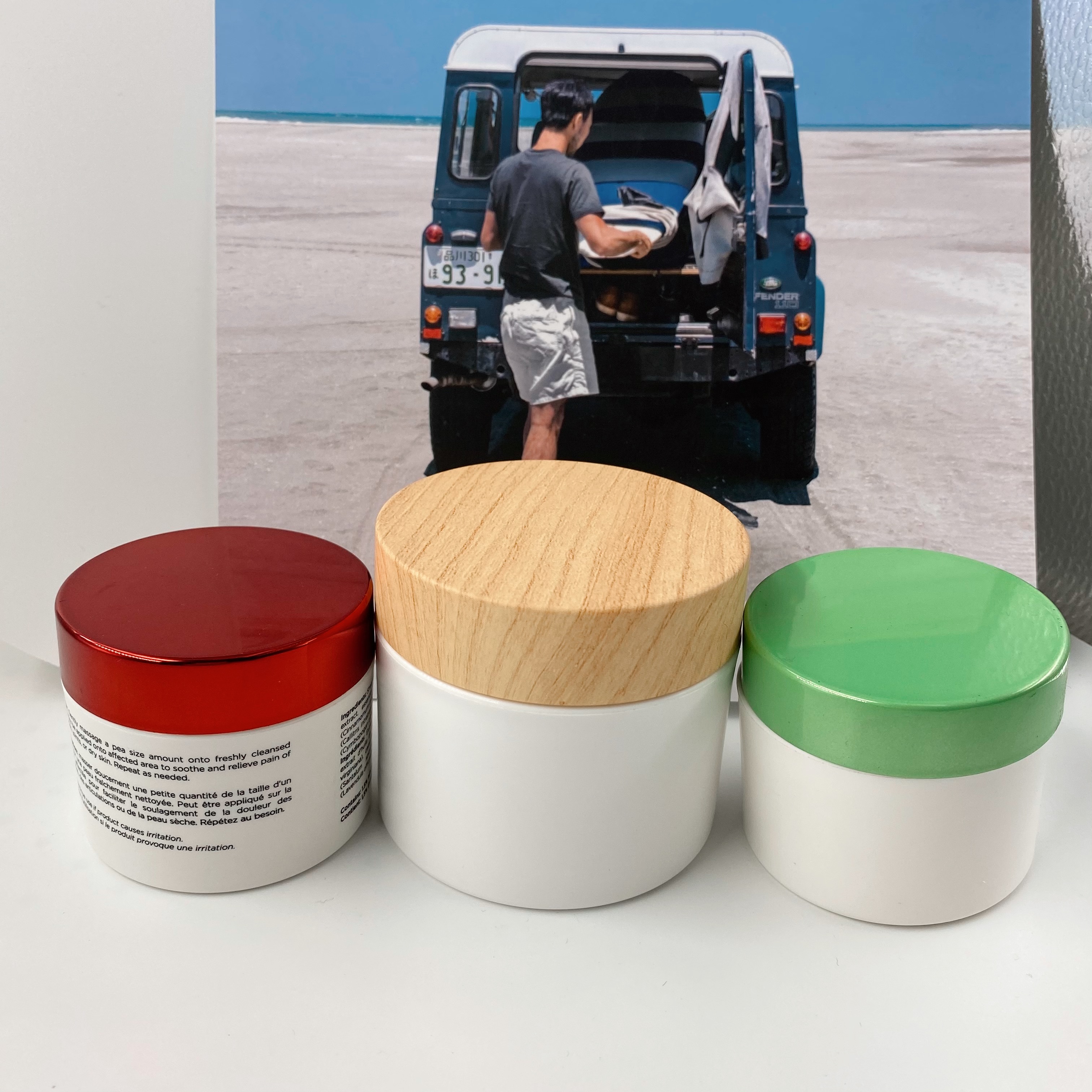 Empty cosmetic container 50g 100g 150g 250g green pp plastic cream pot
