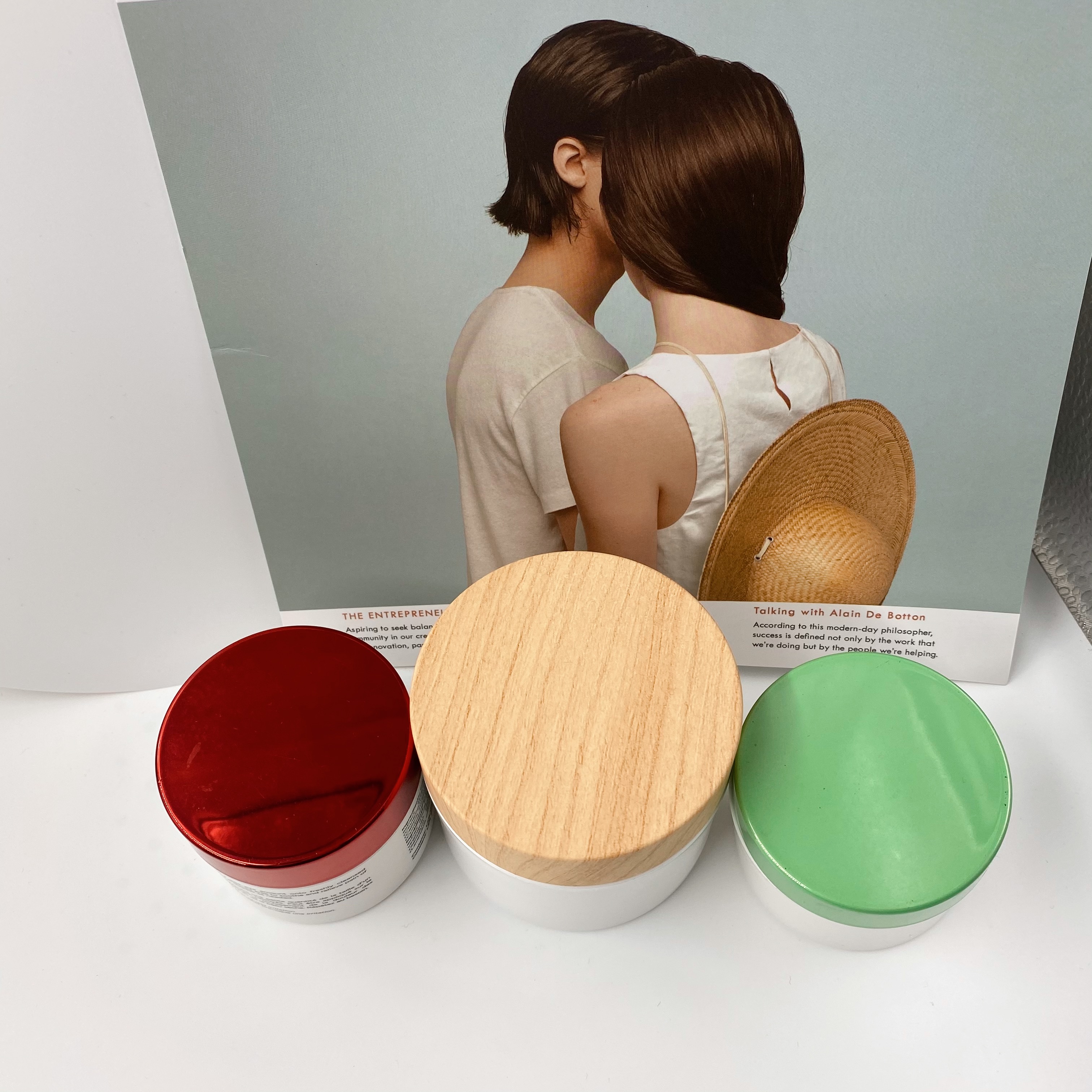 Empty cosmetic container 50g 100g 150g 250g green pp plastic cream pot