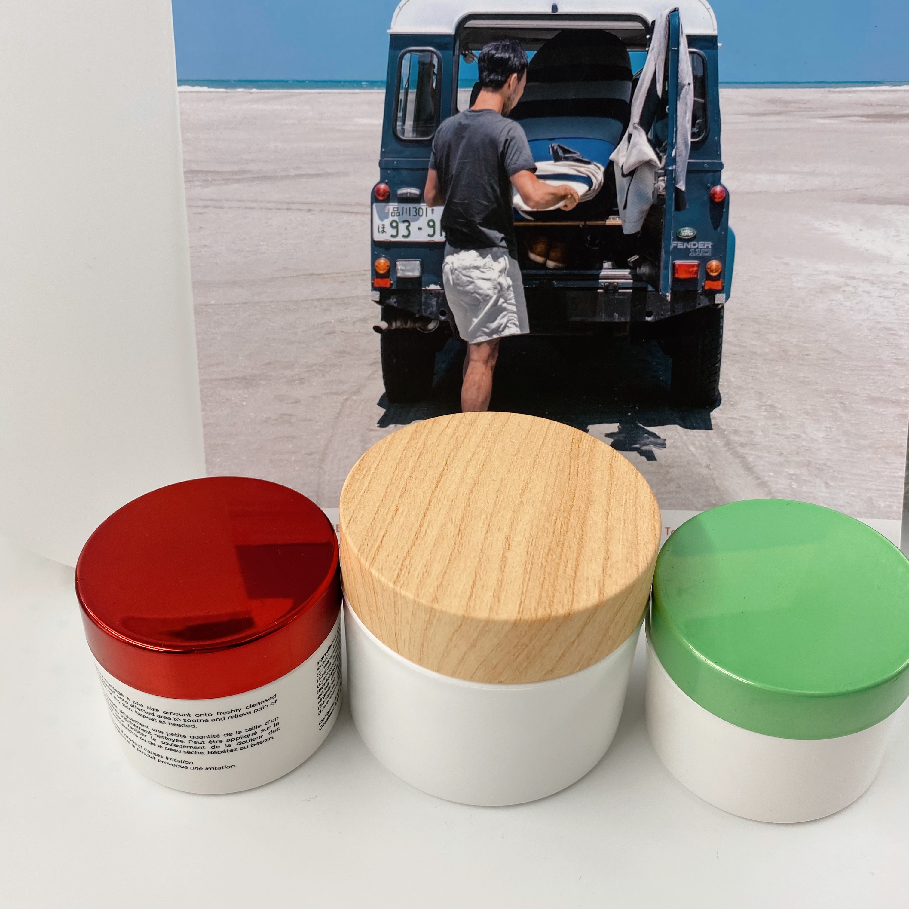 Empty cosmetic container 50g 100g 150g 250g green pp plastic cream pot