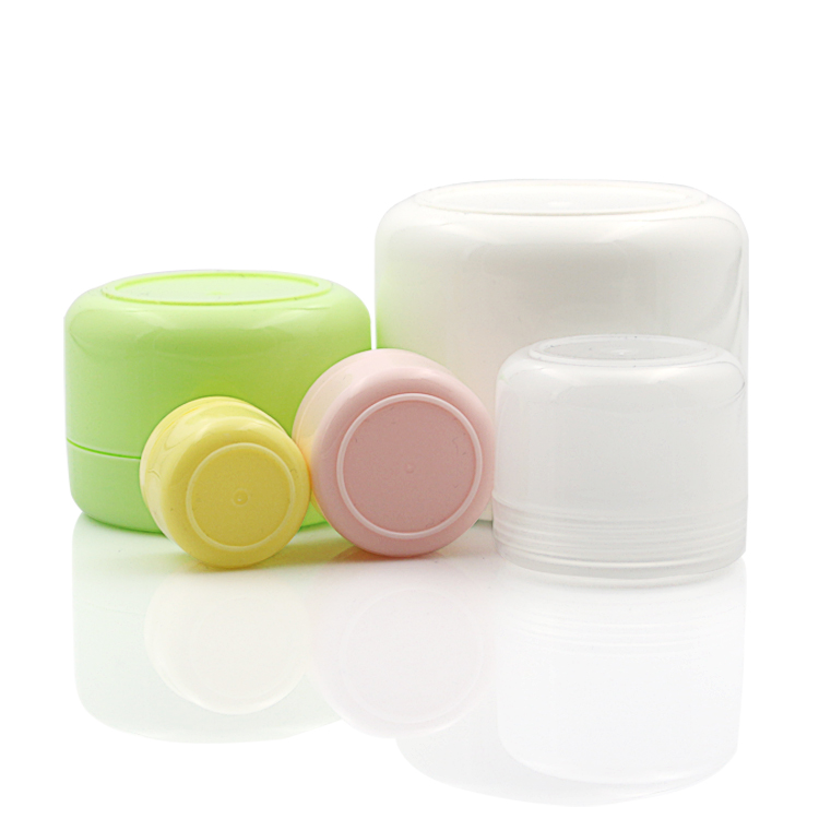 Empty cosmetic container packaging 20g 50g 100g 250g PP clear white pink yellow green plastic facial cream jar