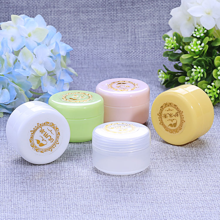 Empty cosmetic container packaging 20g 50g 100g 250g PP clear white pink yellow green plastic facial cream jar