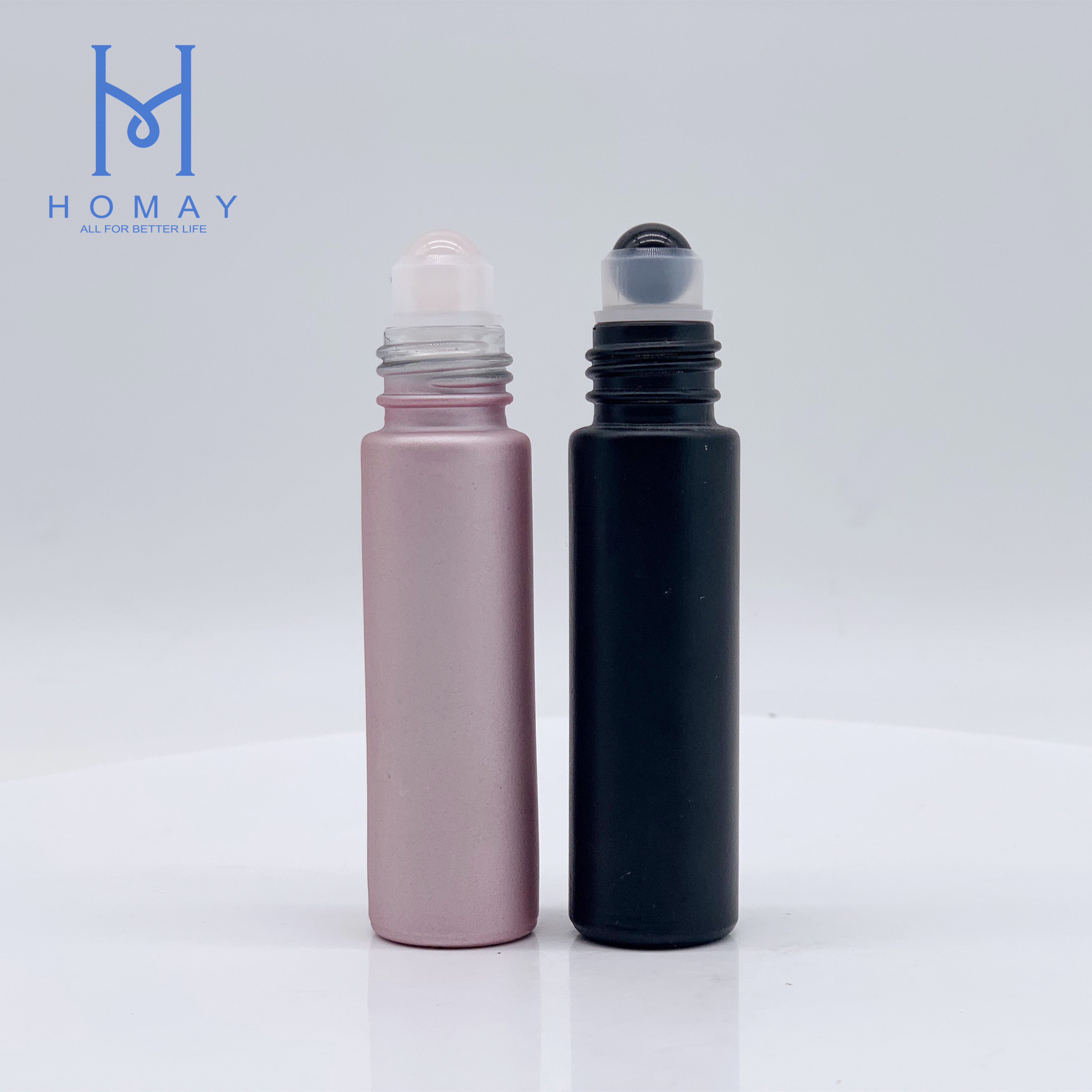 Empty cosmetic container roller bottle clear amber blue glass bottle perfume bottle