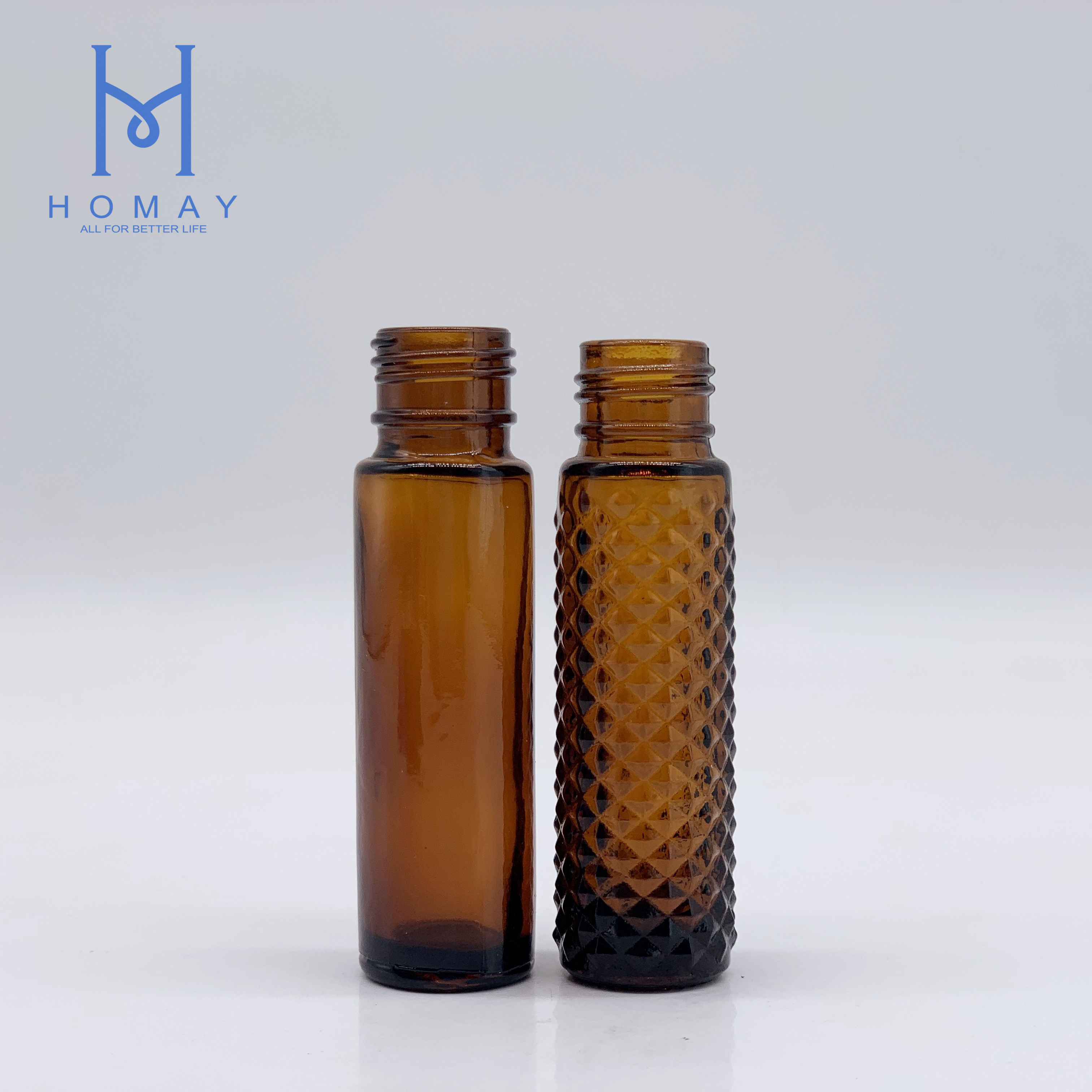 Empty cosmetic container roller bottle clear amber blue glass bottle perfume bottle