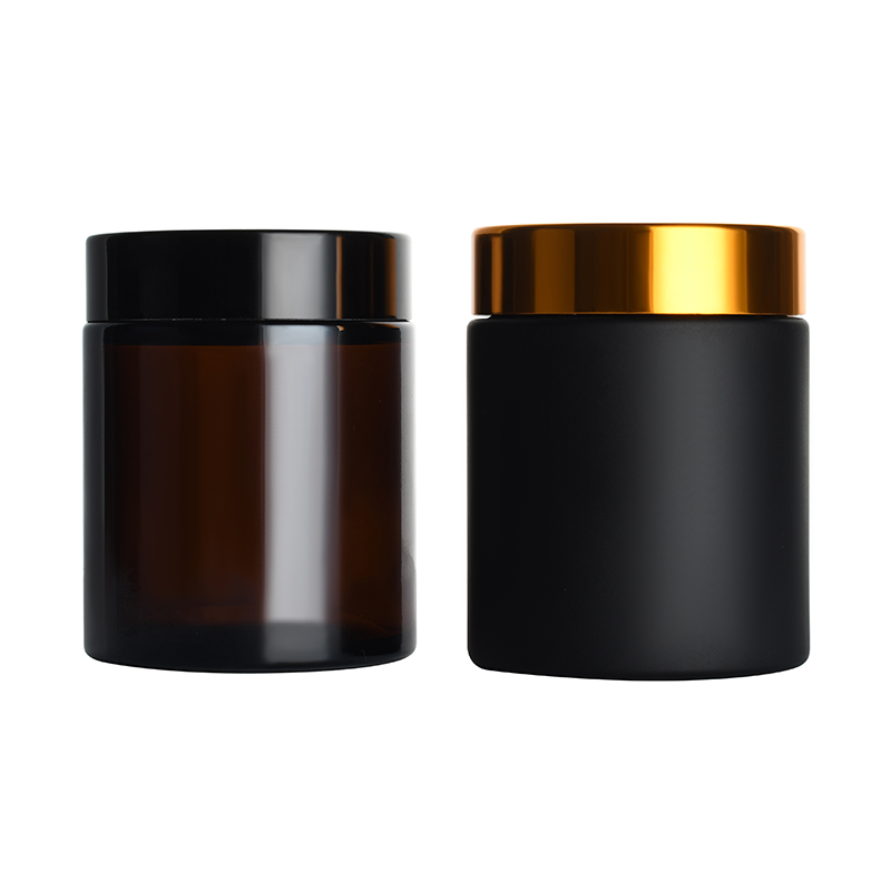 Empty cosmetic cream jars 5g 10g 15g 20g 30g 50g 1oz 2oz glass face cream jar with gold silver black cap