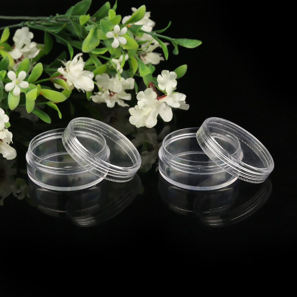 Empty cosmetic jar 3ml 5ml 10ml 15ml 20ml plastic clear cream jar