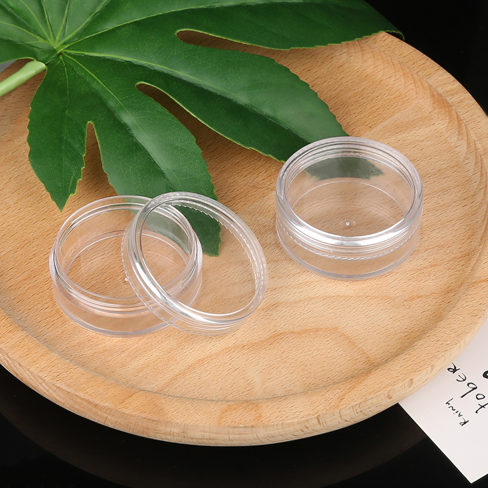 Empty cosmetic jar 3ml 5ml 10ml 15ml 20ml plastic clear cream jar