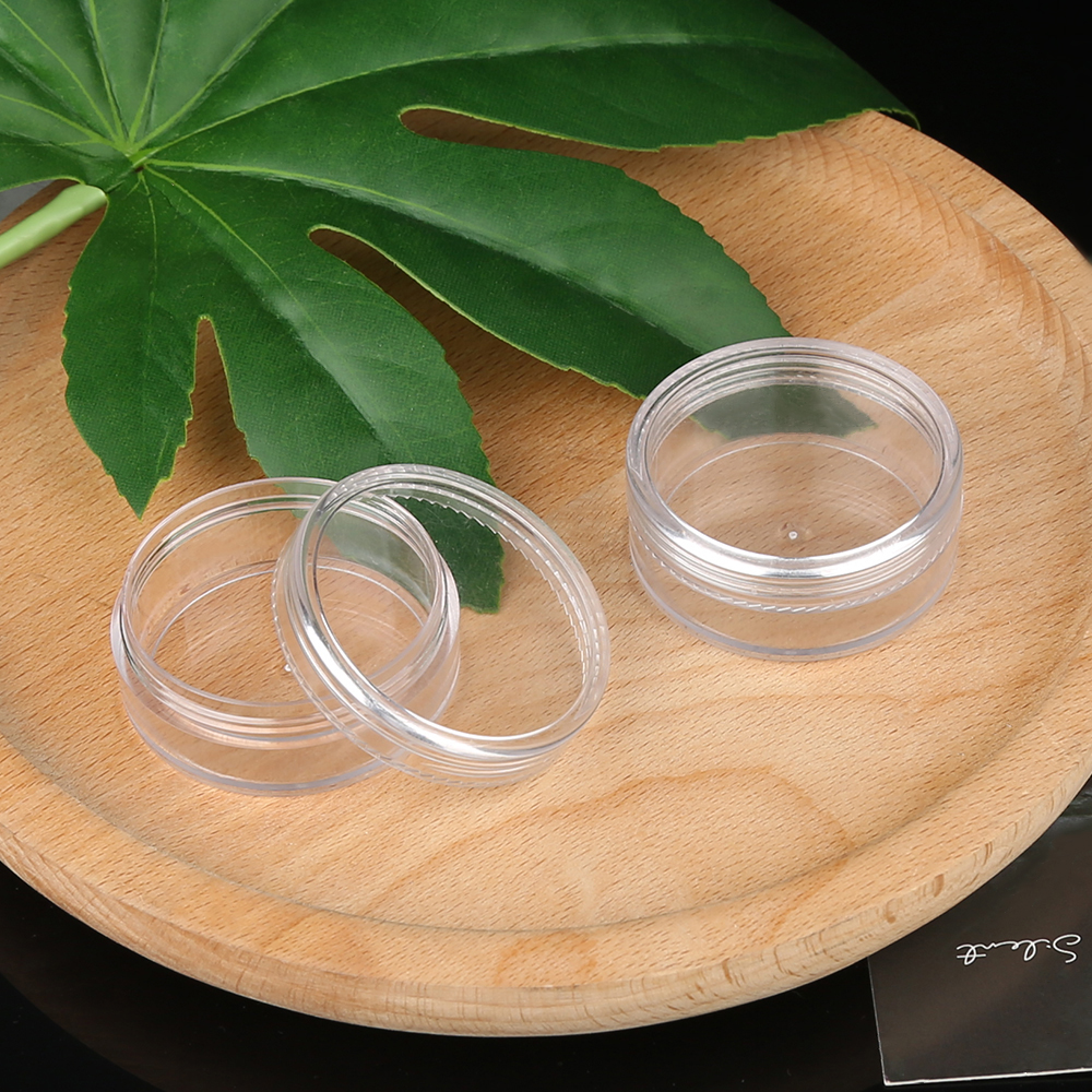 Empty cosmetic jar 3ml 5ml 10ml 15ml 20ml plastic clear cream jar