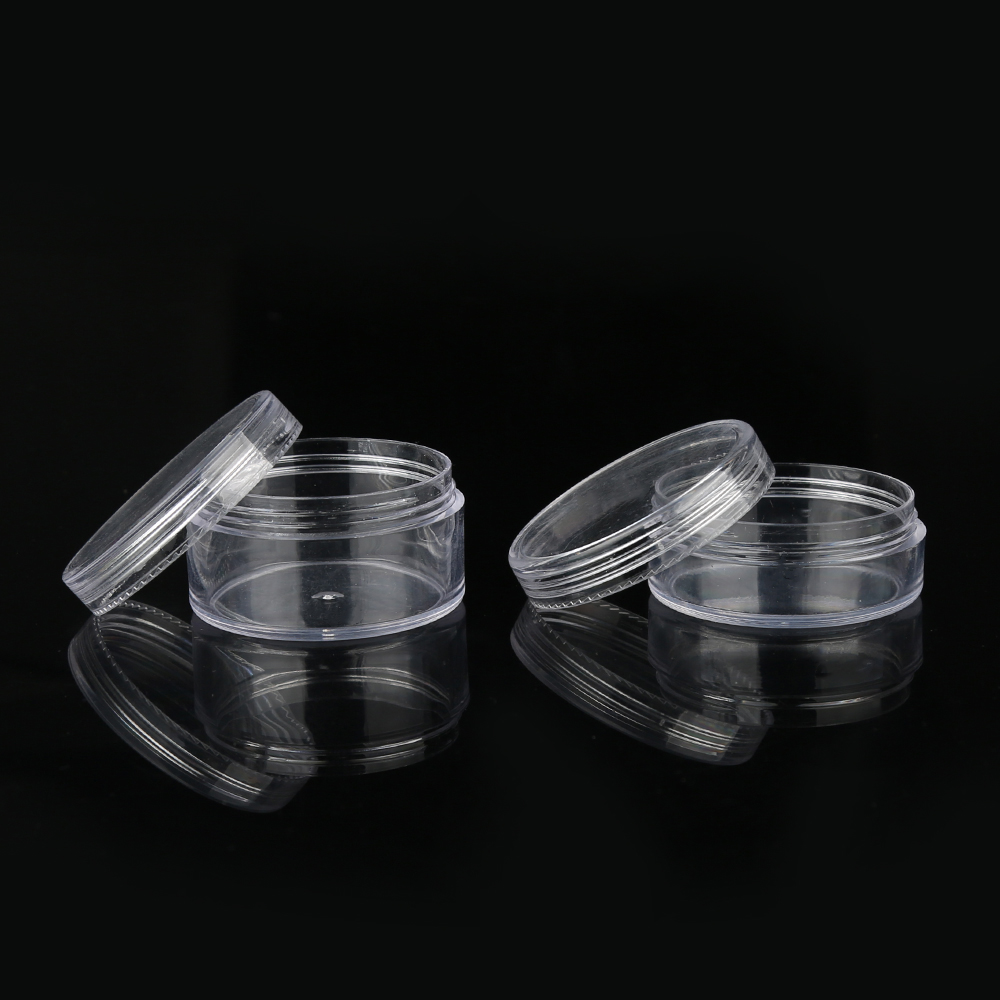 Empty cosmetic jar 3ml 5ml 10ml 15ml 20ml plastic clear cream jar