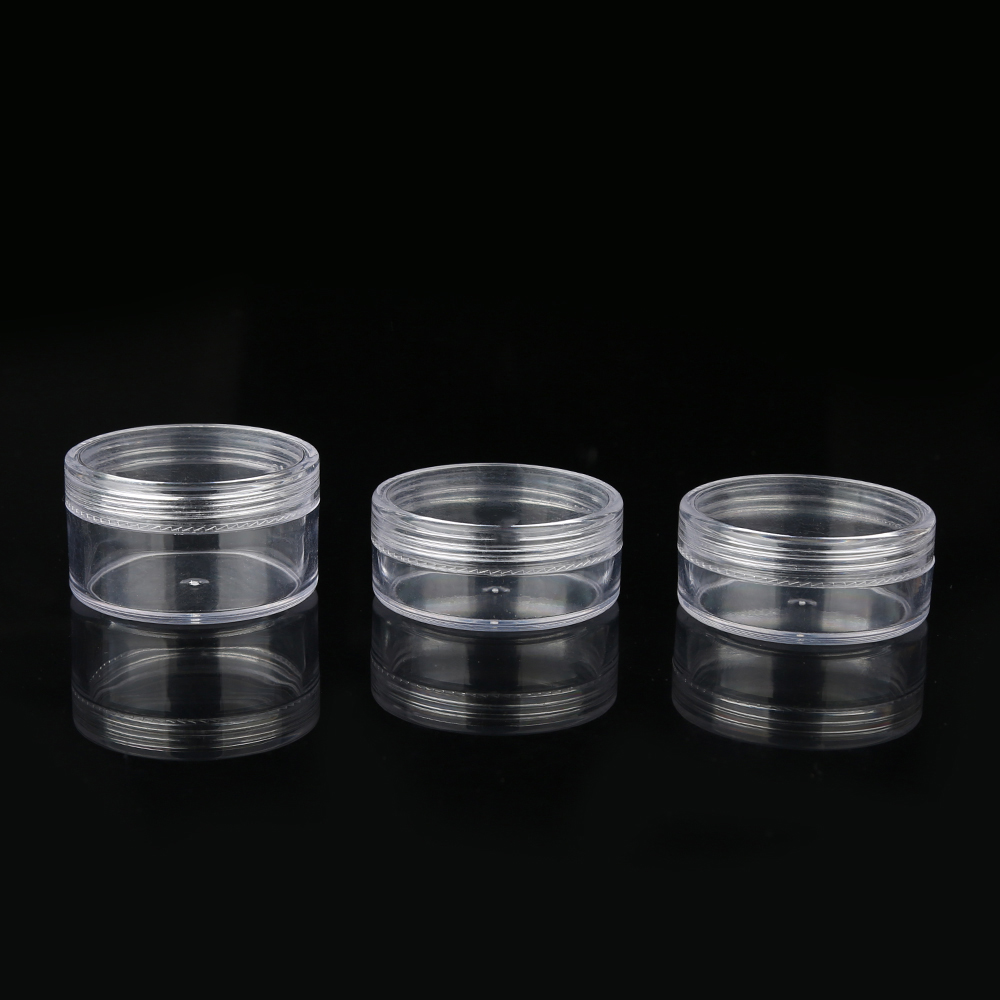 Empty cosmetic jar 3ml 5ml 10ml 15ml 20ml plastic clear cream jar